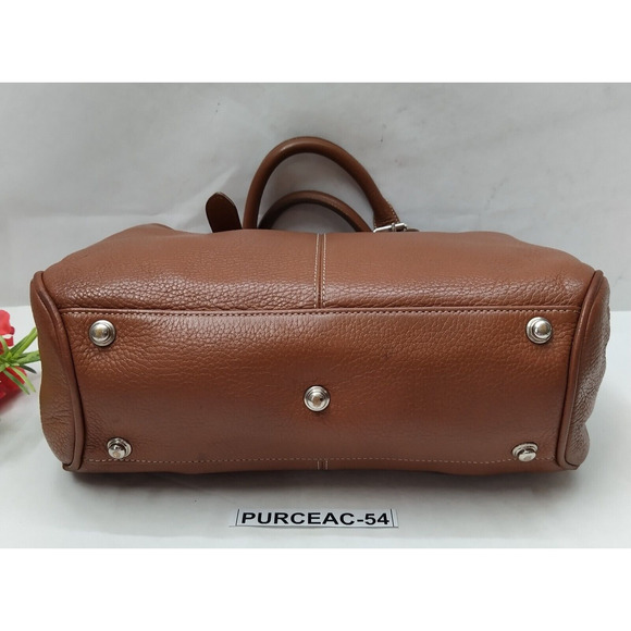 Dooney & Bourke Brown Pebbled Leather Carryall Top Handle Satchel Bag - Picture 6 of 16